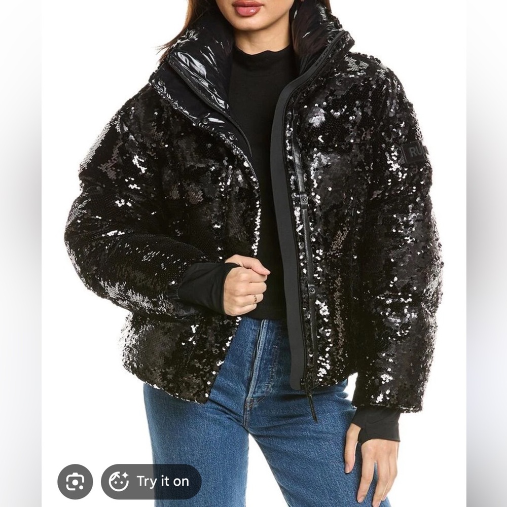 RUDSAK  laurence black sequined down puffer jacket